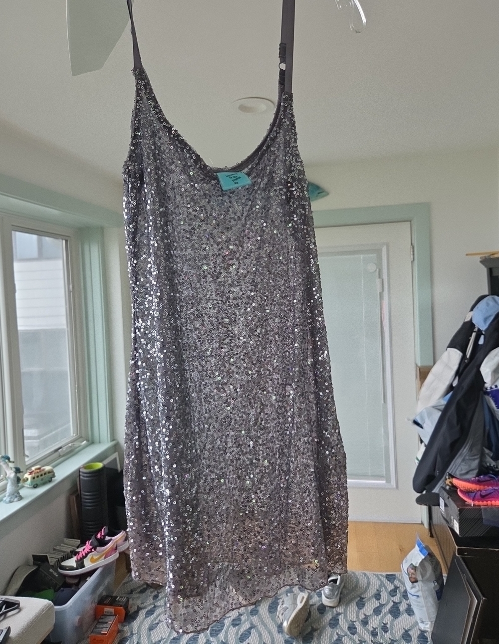 Silver Sequin Tank Top